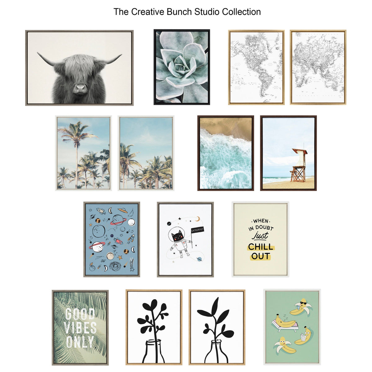 Sylvie Ocean Beach Fantasy Framed Canvas by The Creative Bunch Studio