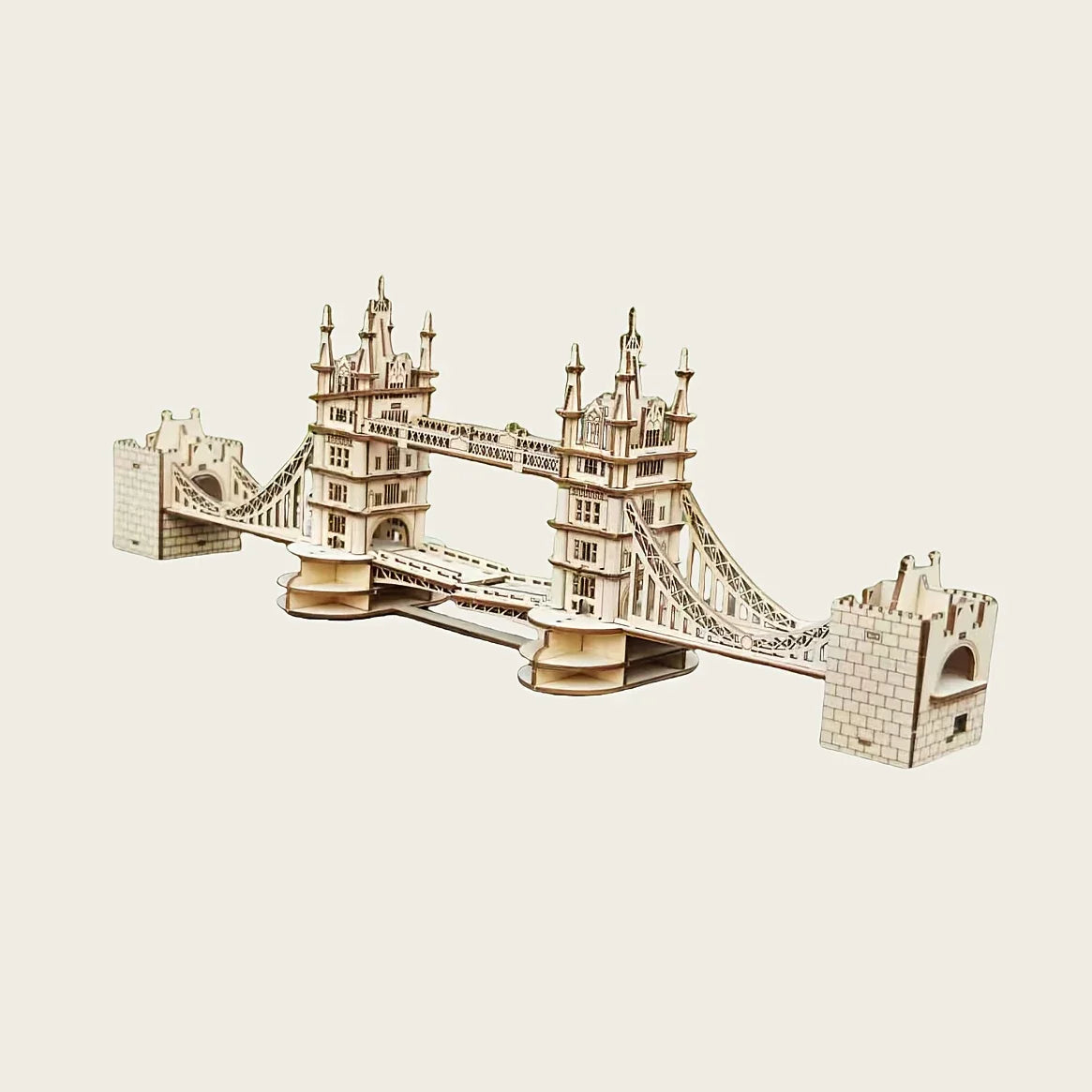 Wooden 3D London Bridge Puzzle Model with Interlocking Pieces