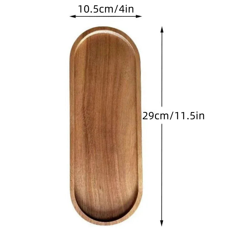 Wooden Serving Tray 11.5 x 4 Inch Oval Deli Board Cheese Plate — House of Avana, view 12 of 26