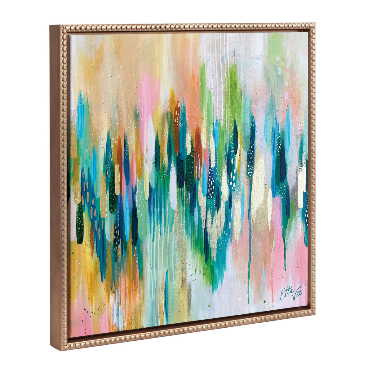 Sylvie Beaded EV Brushstroke 155 Framed Canvas by EttaVee