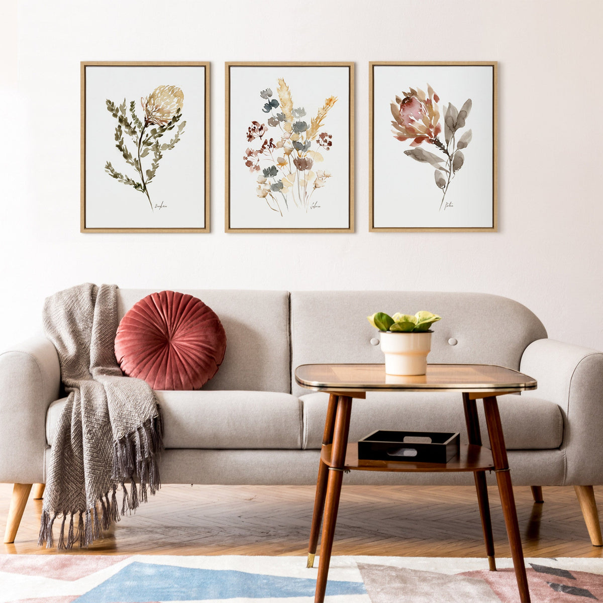 Sylvie Wild King Protea Framed Canvas by Sara Berrenson