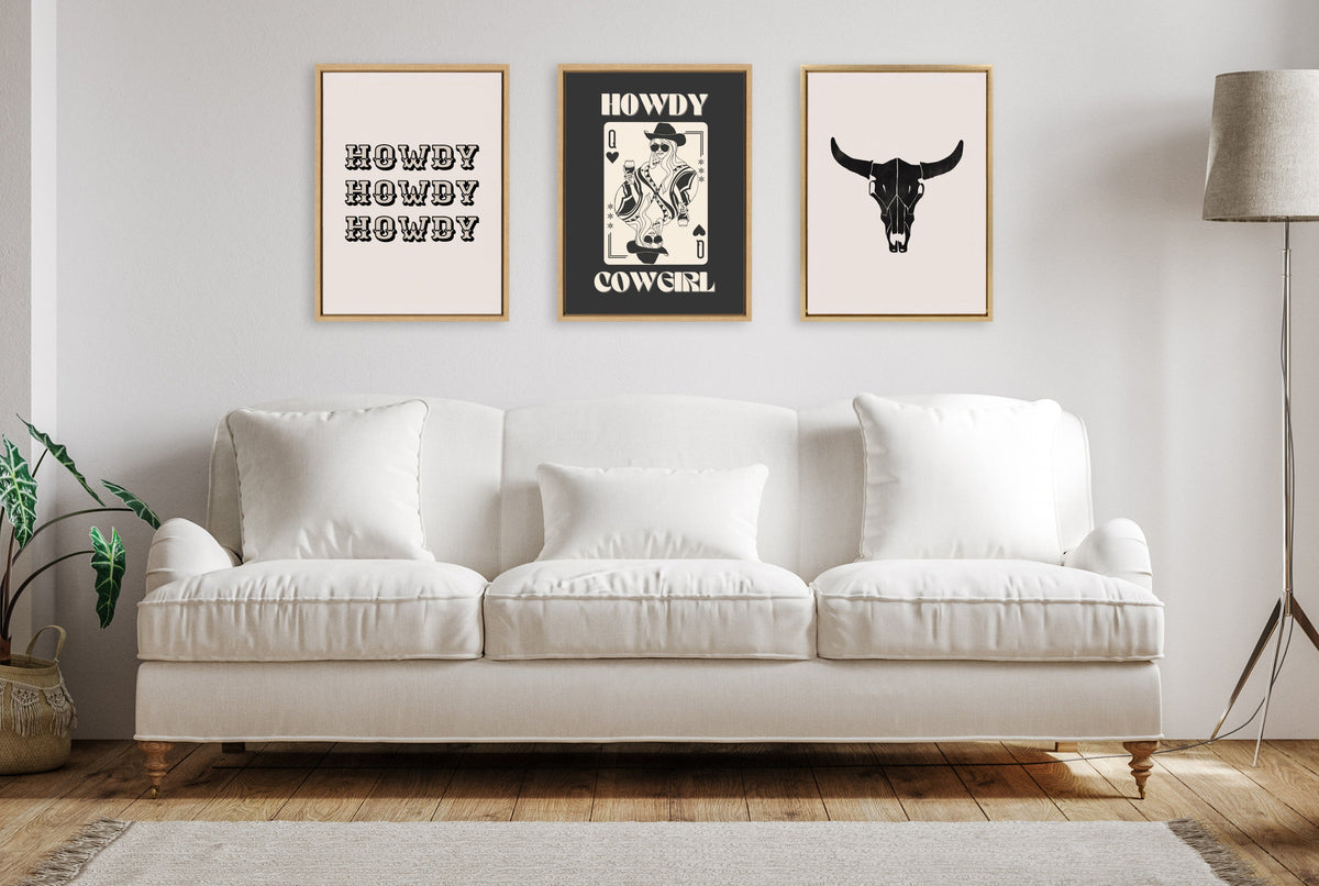 Sylvie Howdy Western Framed Canvas by Honey Island Studio
