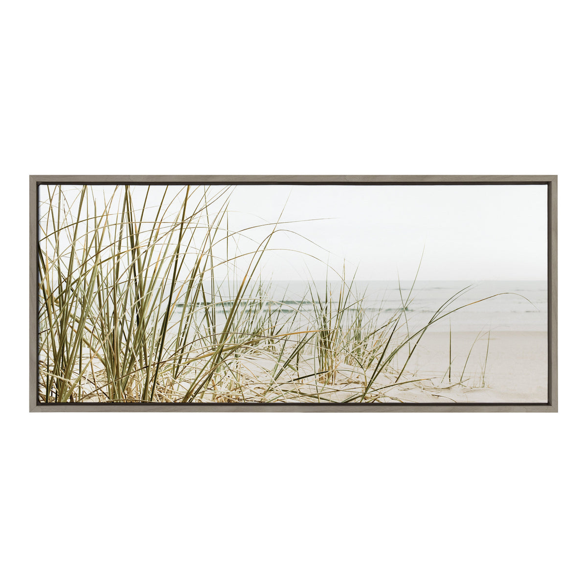 Sylvie Calming Beach Grass Framed Canvas by The Creative Bunch Studio