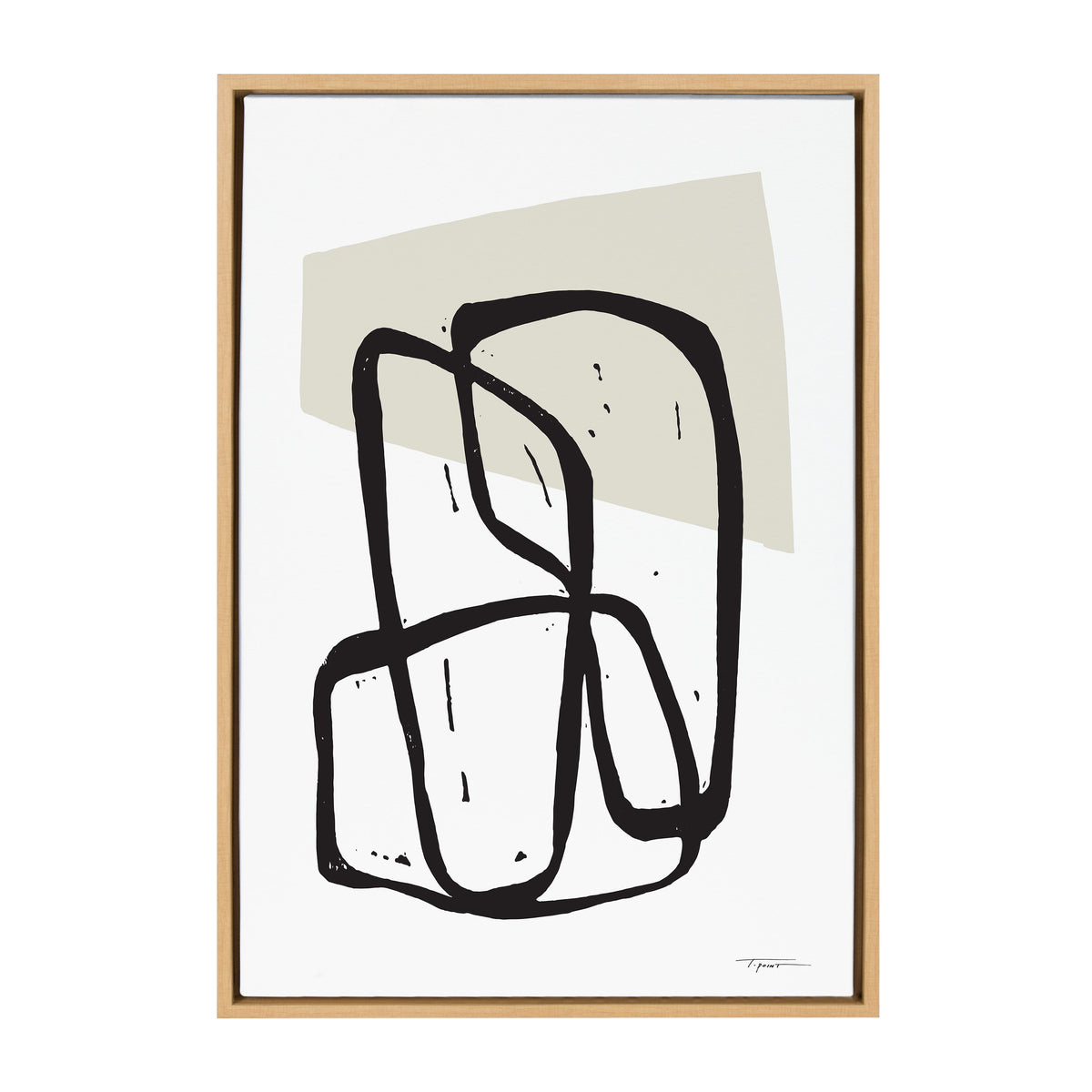 Sylvie Entangled Neutral Framed Canvas by Statement Goods