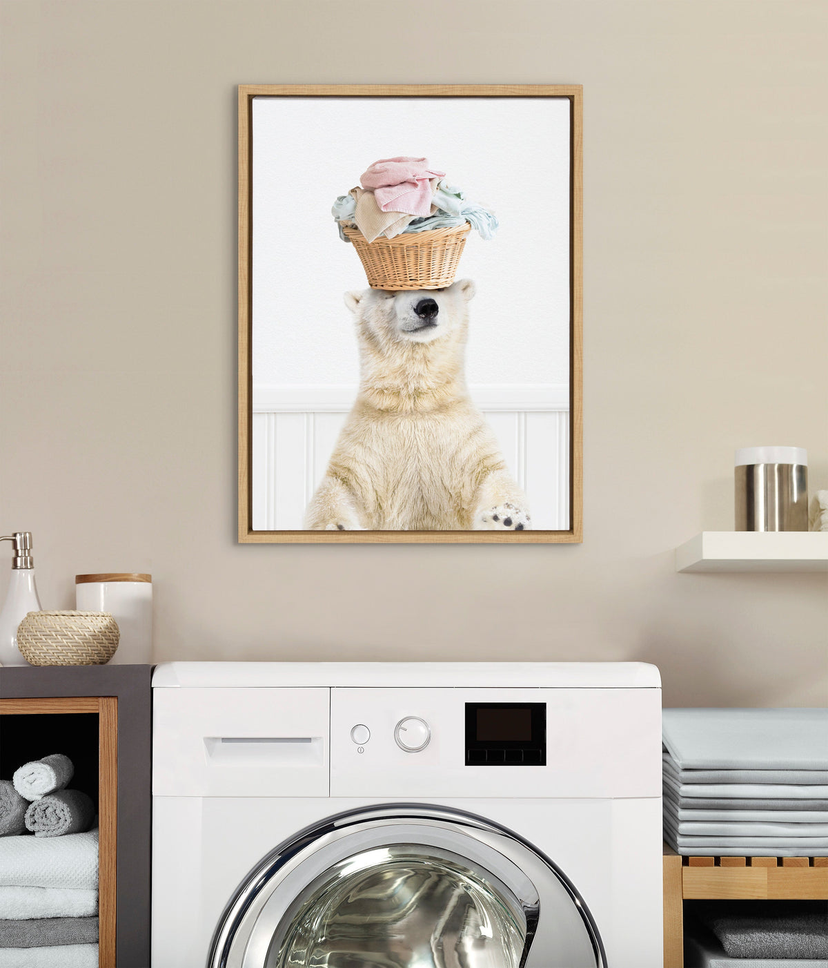 Sylvie Sorting Life Polar Bear 2 Framed Canvas by Amy Peterson Art Studio