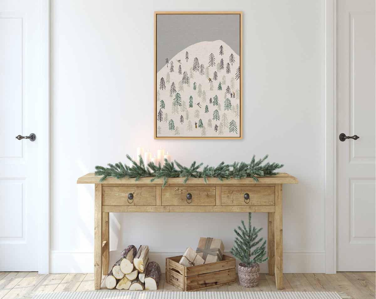 Sylvie New Nostalgia Skiers Framed Canvas by Hannah Beisang
