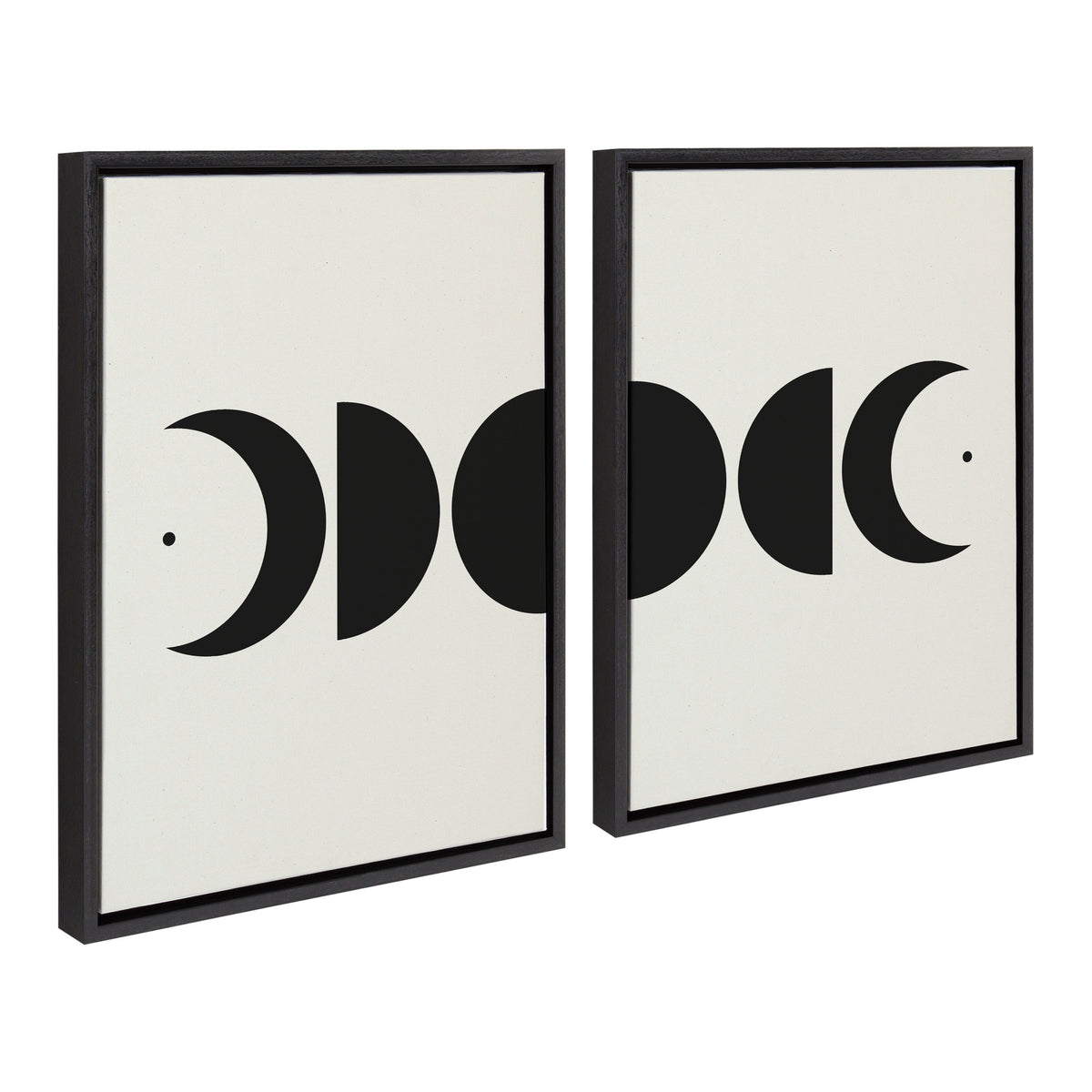 Sylvie Modern Geometric Moon Phases Framed Canvas Set by The Creative Bunch Studio