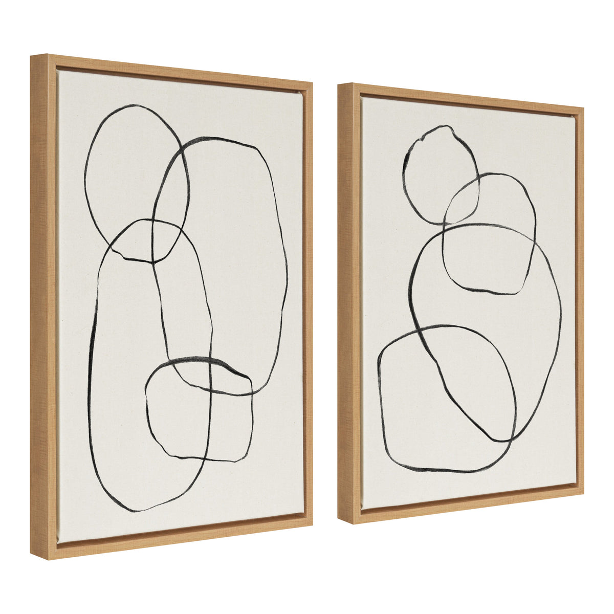 Sylvie Going in Circles Framed Textured Canvas Set by Teju Reval