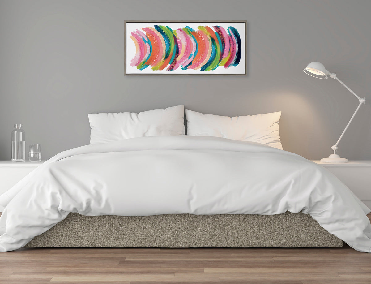 Sylvie Bright Abstract Framed Canvas by Jessi Raulet of Ettavee
