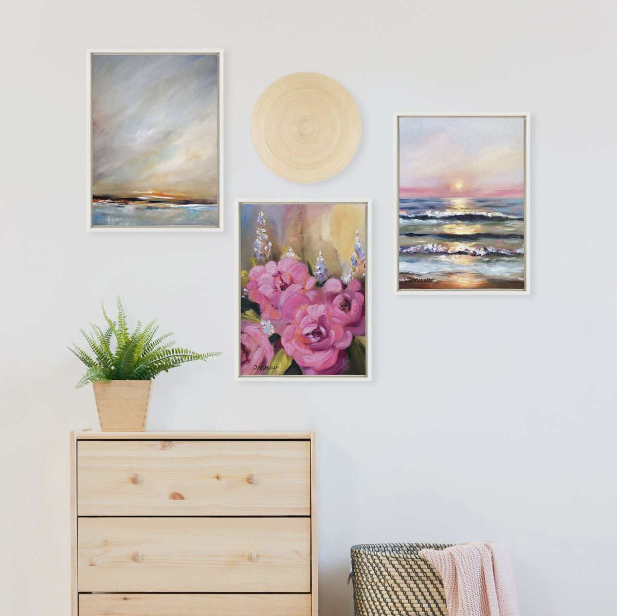 Sylvie Hot Pink Framed Canvas by Mary Sparrow