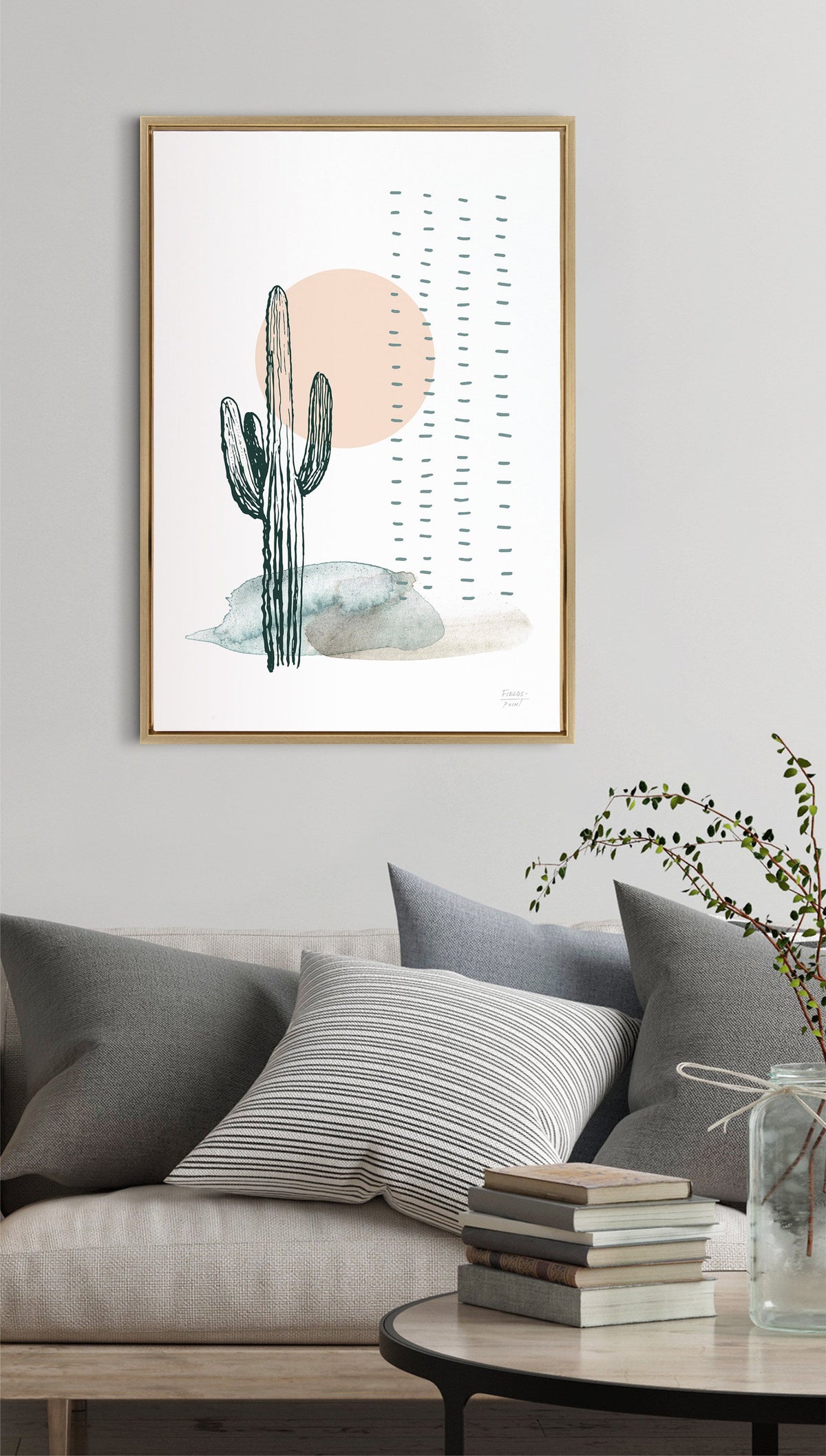 Sylvie Desert Cactus Framed Canvas by Statement Goods