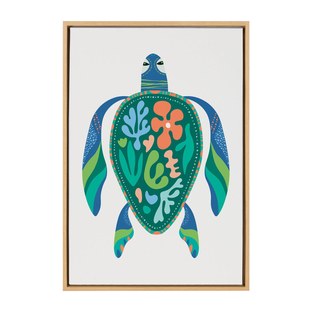 Sylvie MCM Sea Turtle Framed Canvas by Rachel Lee of My Dream Wall
